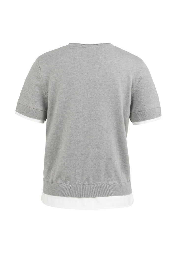 YAYA Grey Short Sleeve Knitted Top