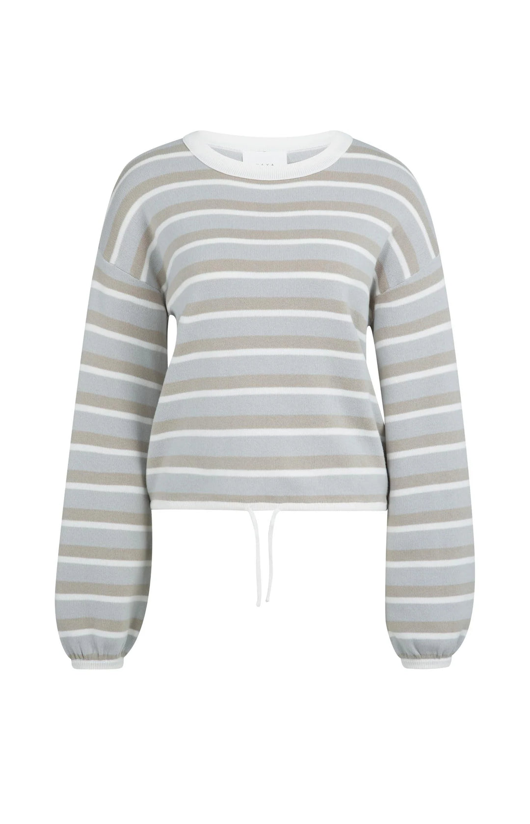 YAYA Striped Drawstring Sweater
