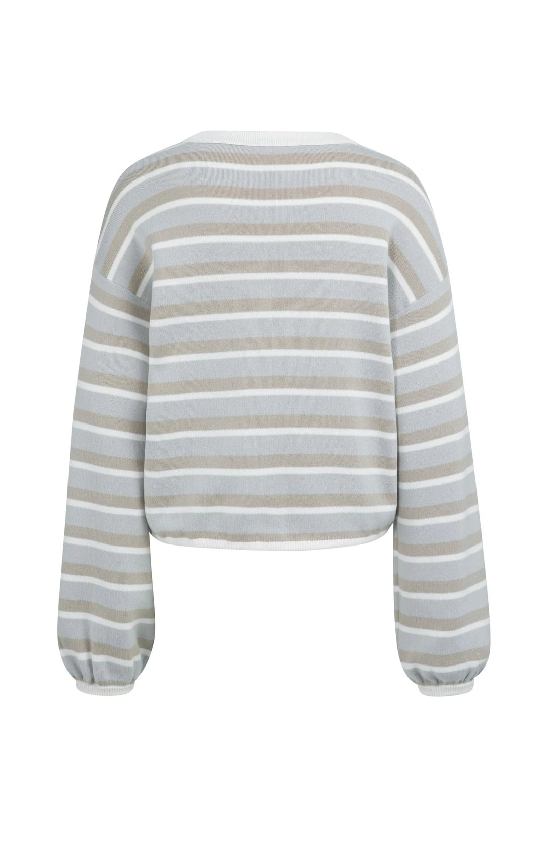 YAYA Striped Drawstring Sweater