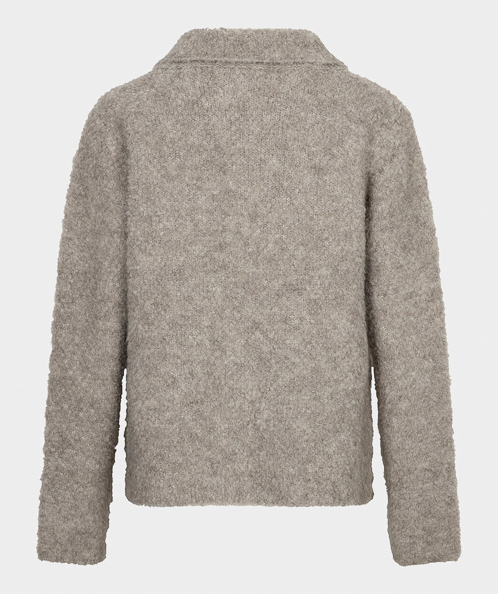 EsQualo Flower Button Cardigan, Grey