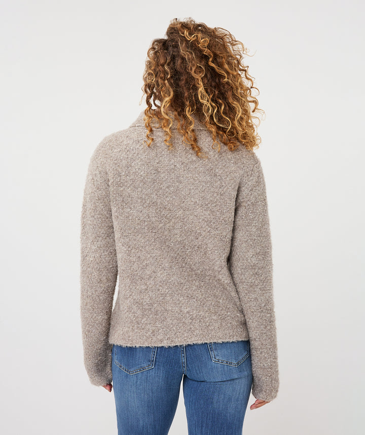 EsQualo Flower Button Cardigan, Grey