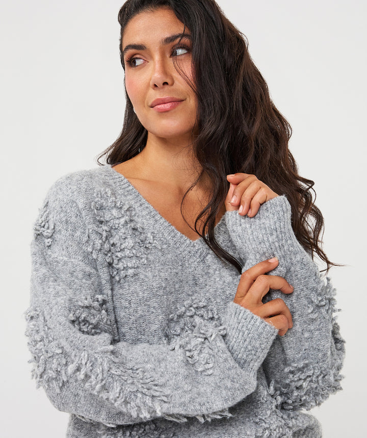 EsQualo 3D Fringes Jumper, Grey