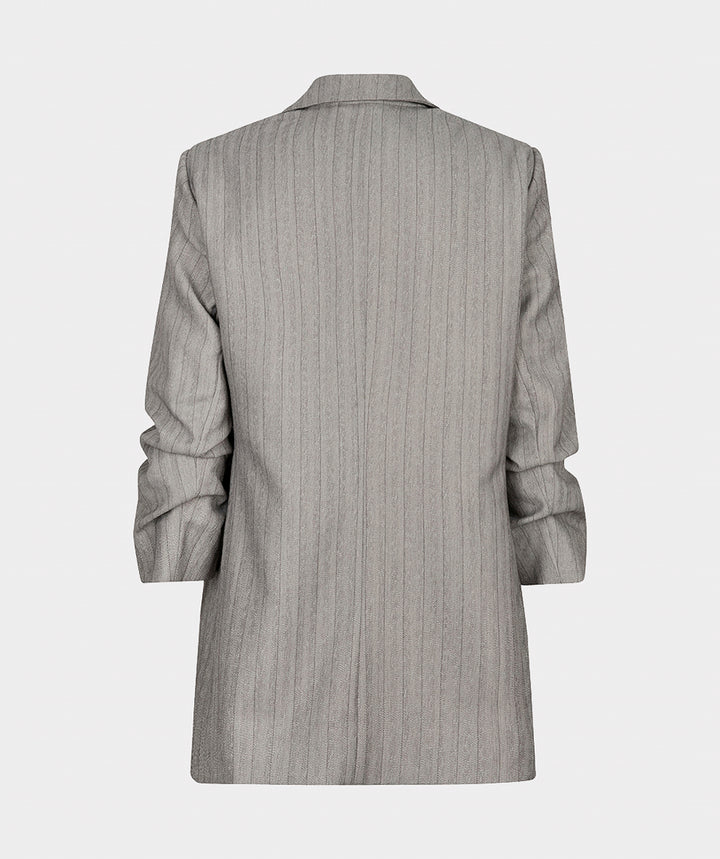 EsQualo 3/4 Sleeve Herringbone Blazer, Light Grey