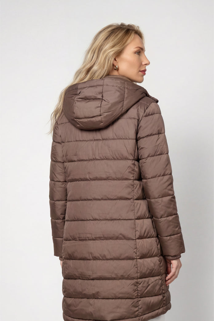 Monari Quilted Taupe Coat