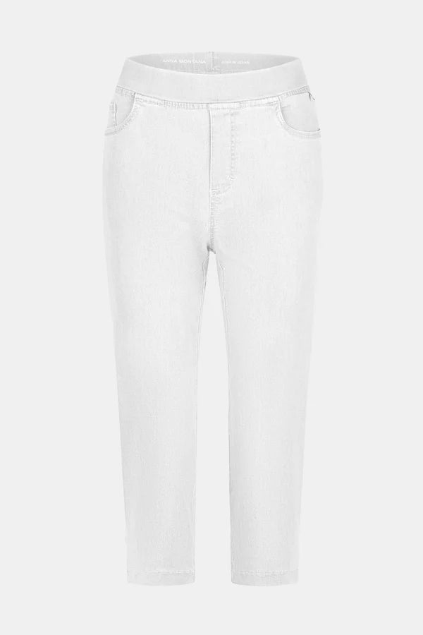 Anna Montana White Angelika Jump In Slim 3/4 Jeans
