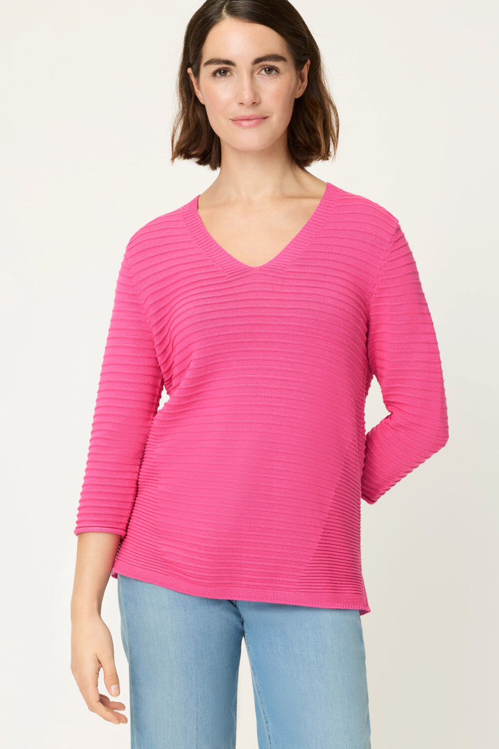 Olsen Pink V-Neck Sweater