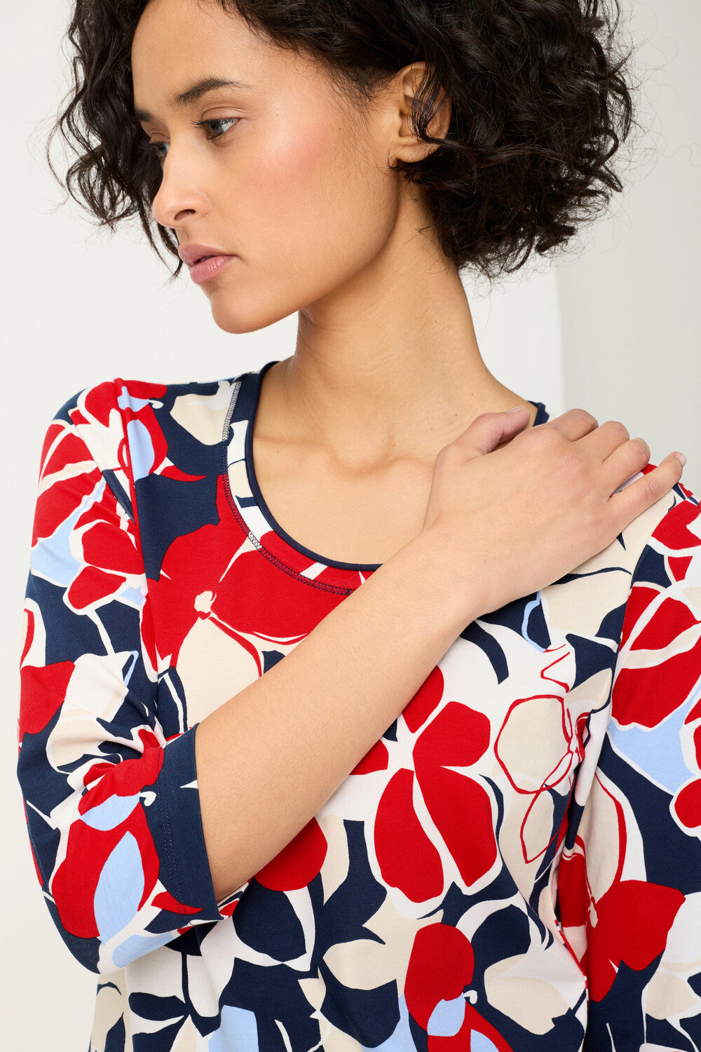 Olsen French Red Long Sleeve Top