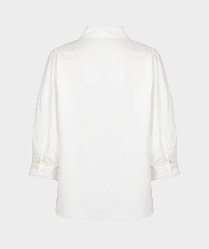 EsQualo Embroidery Poplin Blouse, Off White