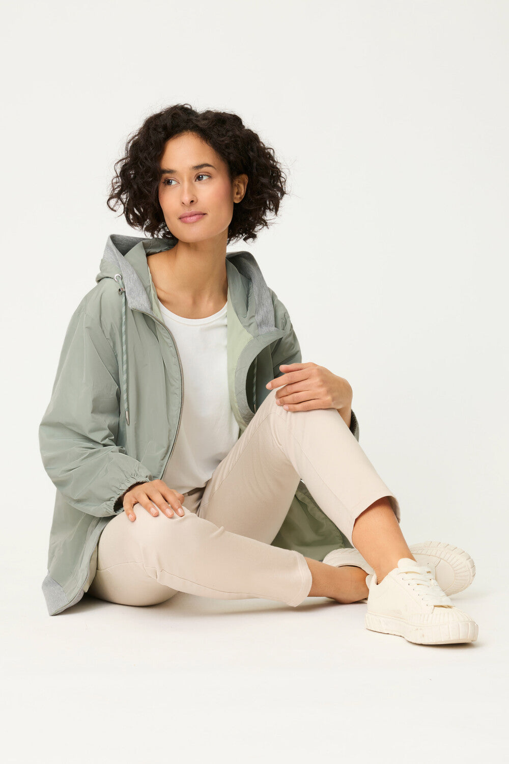 Olsen Green Scuba Hooded Jacket