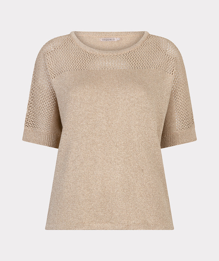 EsQualo Light Sand Sweater Ajour Batwing