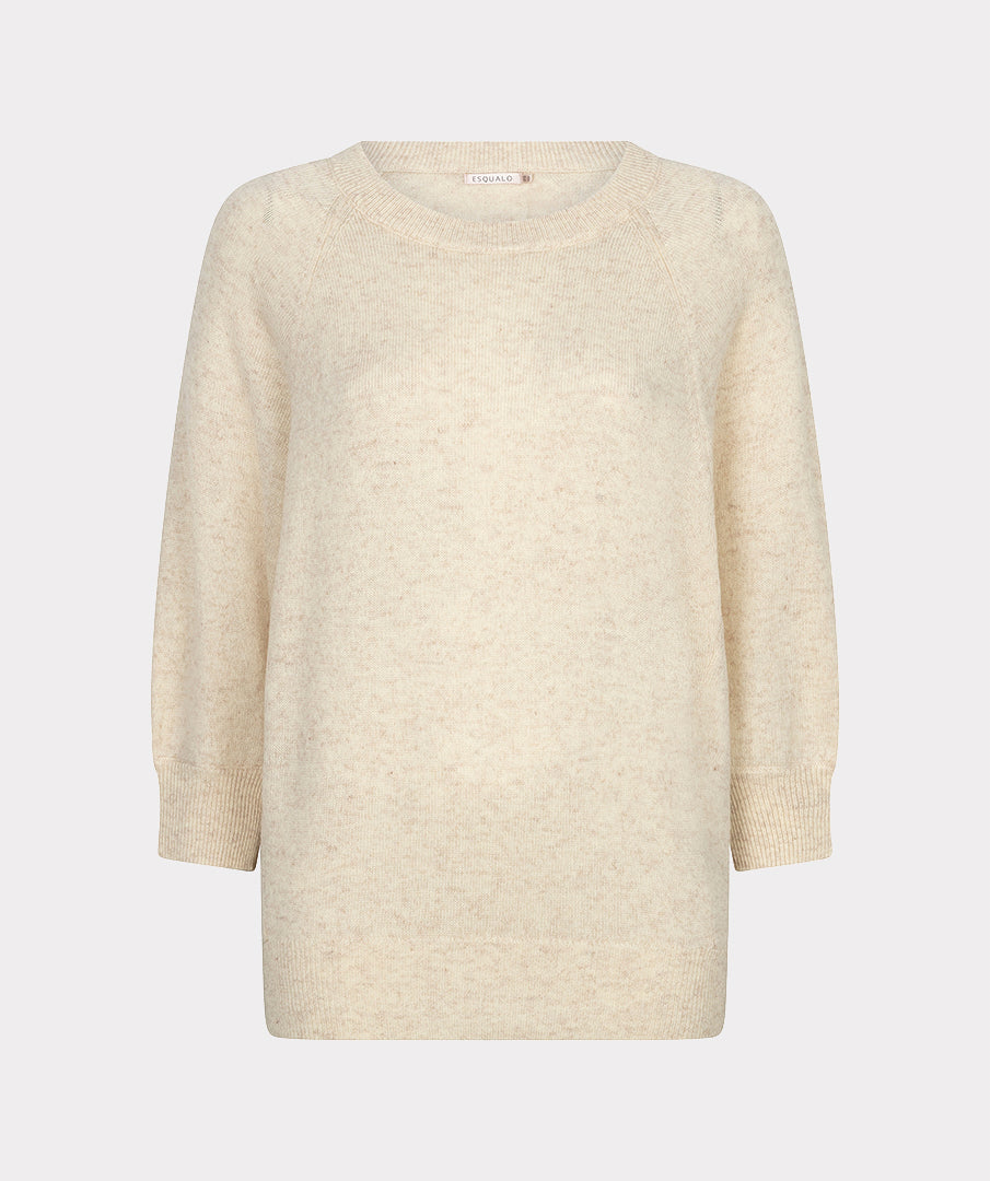EsQualo Raglan Round Neck Jumper, Biscuit