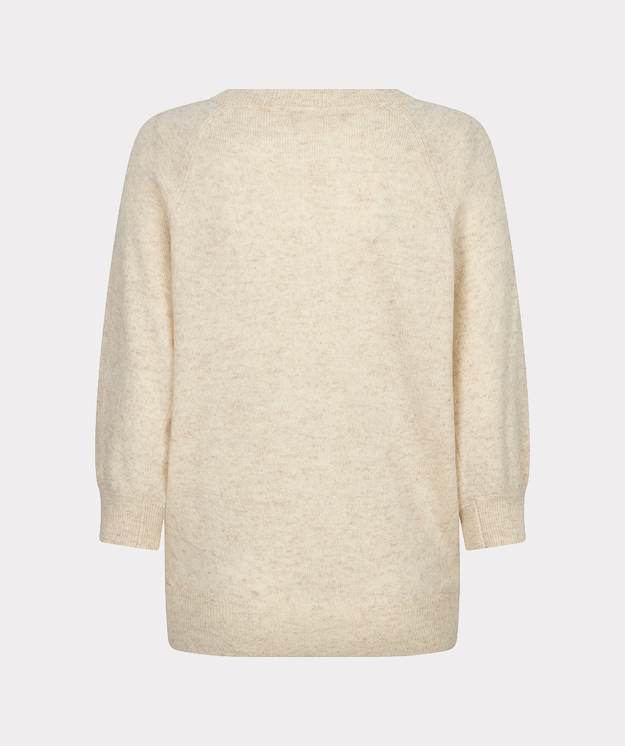 EsQualo Raglan Round Neck Jumper, Biscuit