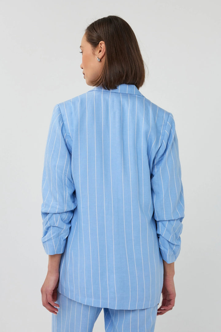 EsQualo Light Blue Striped Linen Blazer