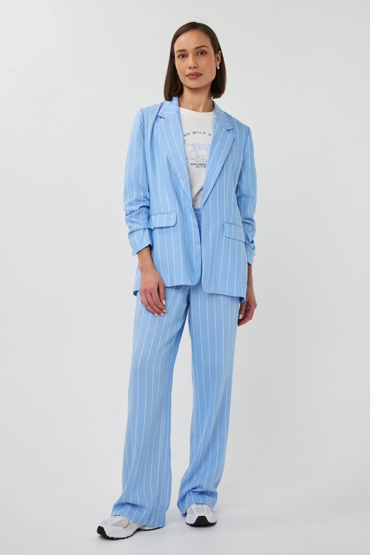 EsQualo Light Blue Striped Linen Blazer