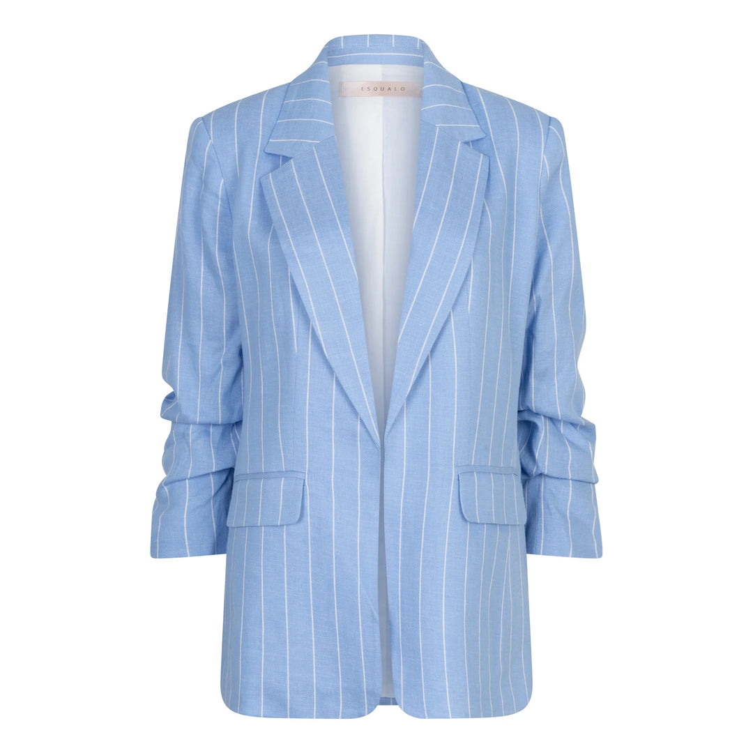 EsQualo Light Blue Striped Linen Blazer