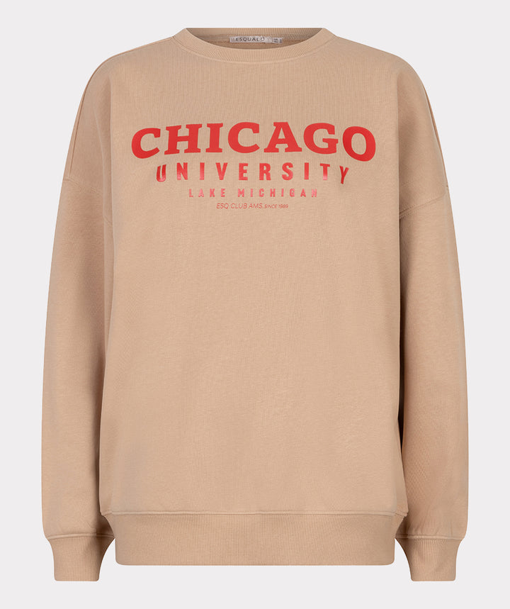 EsQualo Sand 'Chicago' Printed Sweater
