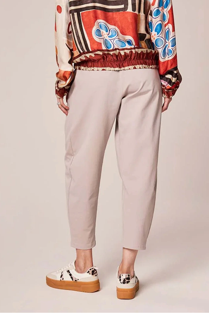 Decollage Taupe Barrel Leg Trousers