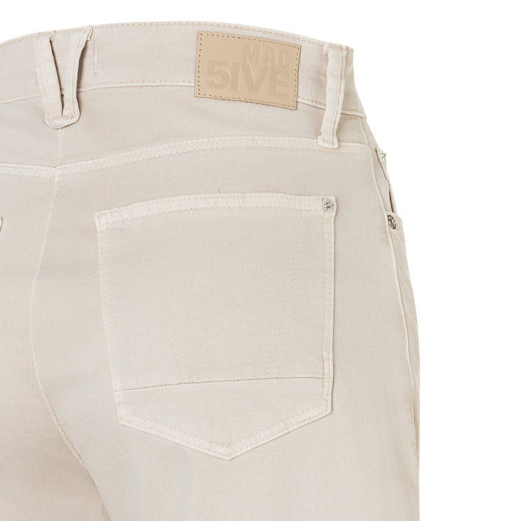 Mac Jeans Danni Ivory Barrel Authentic High Stretch Gabardine Jeans