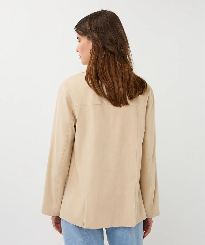 EsQualo Light Sand Suedine Blazer