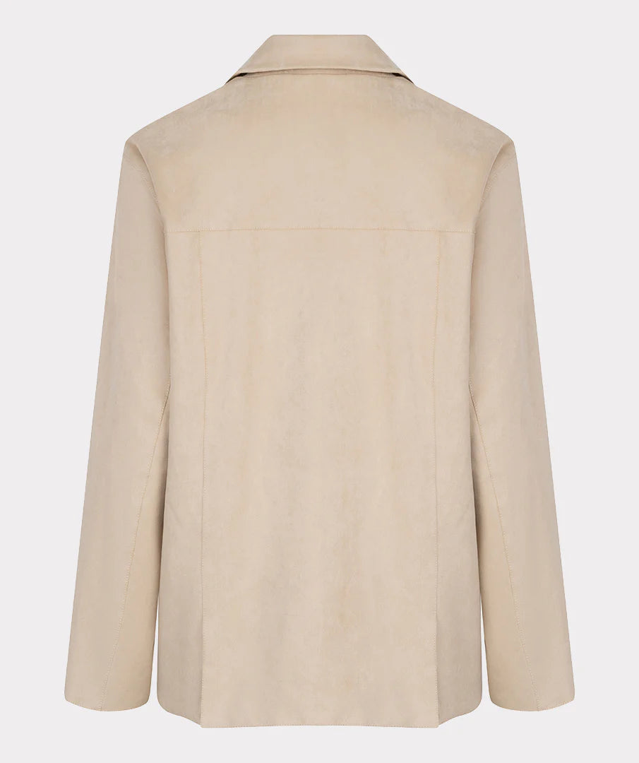 EsQualo Light Sand Suedine Blazer