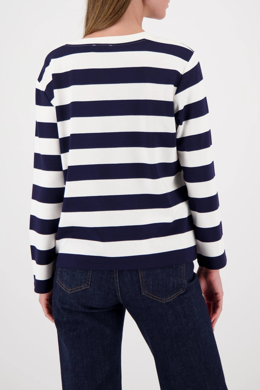 Monari Navy Striped Sweatshirt