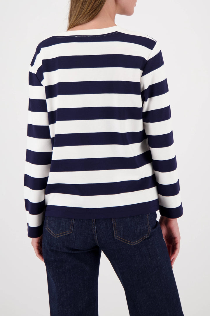 Monari Navy Striped Sweatshirt