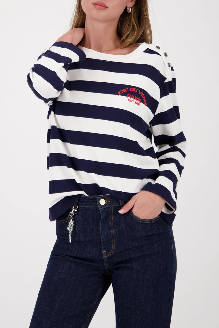 Monari Navy Striped Sweatshirt