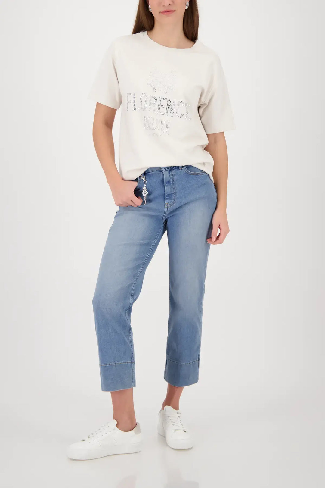 Monari Beige 'Florence Deluxe' Print Top