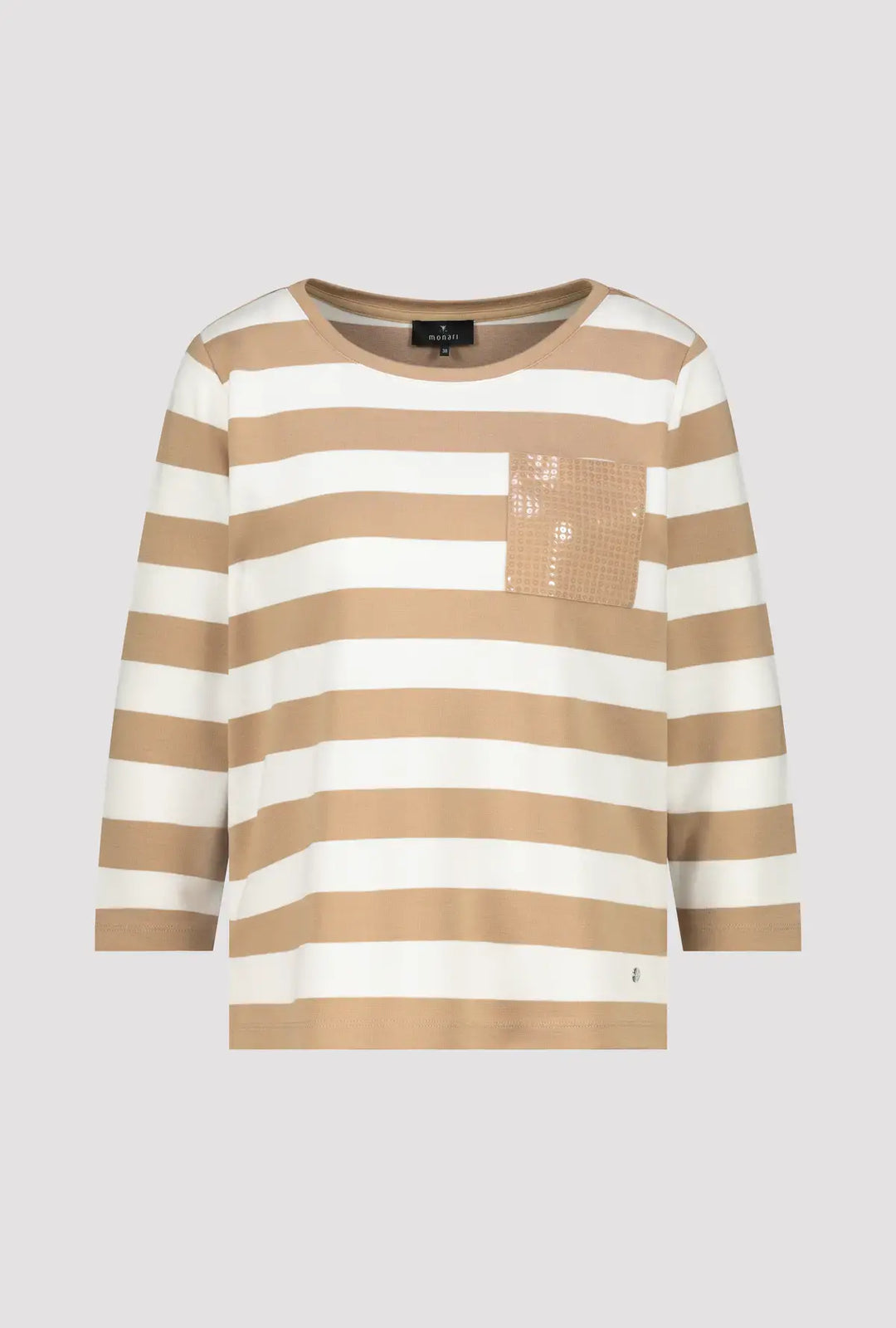 Monari Beige Sriped Sweatshirt