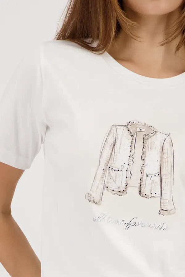 Monari Off White Print Top