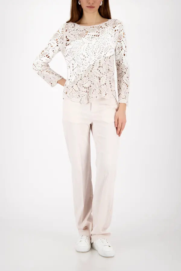 Monari Off White Cornelli Pattern Sweater