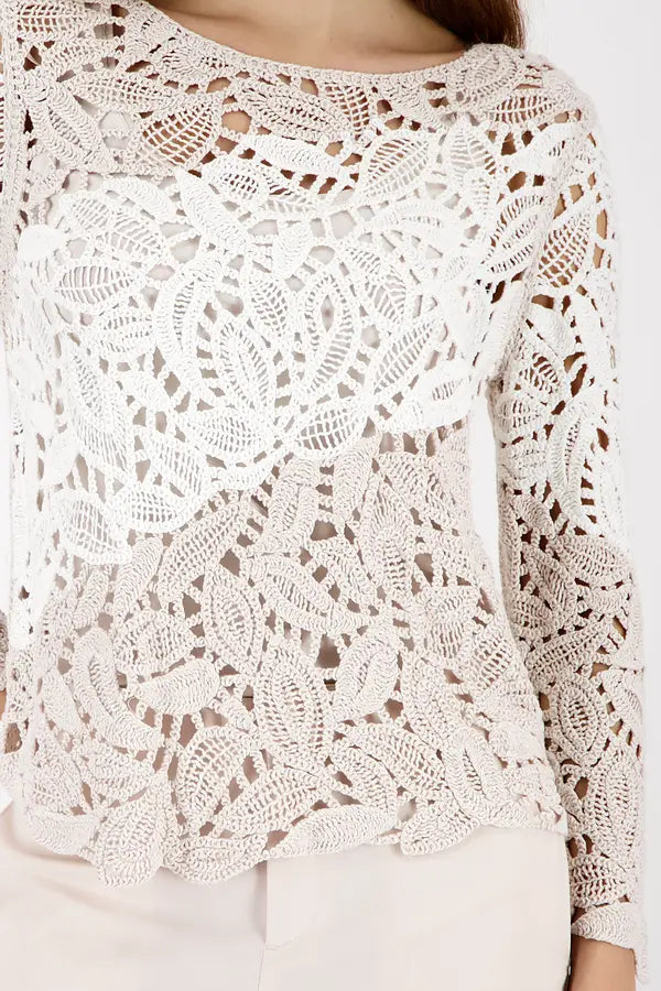 Monari Off White Cornelli Pattern Sweater