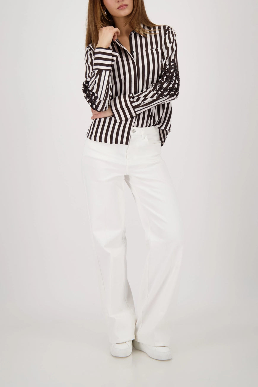 Monari Brown Striped Blouse