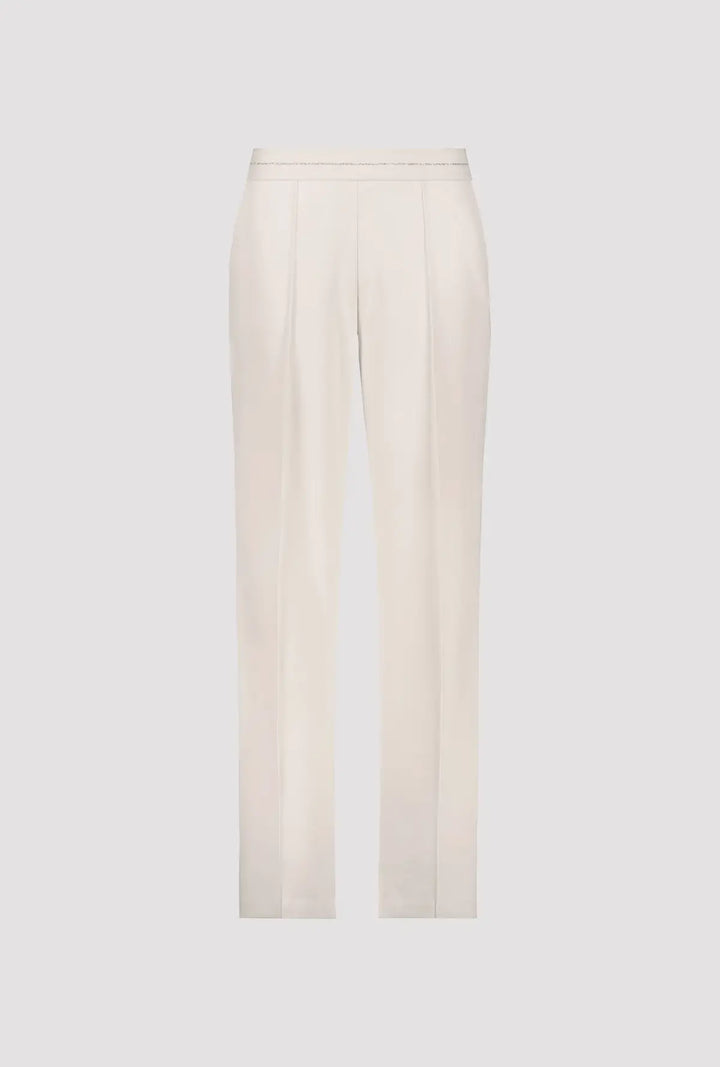 Monari Beige Straight Leg Jogger Trousers