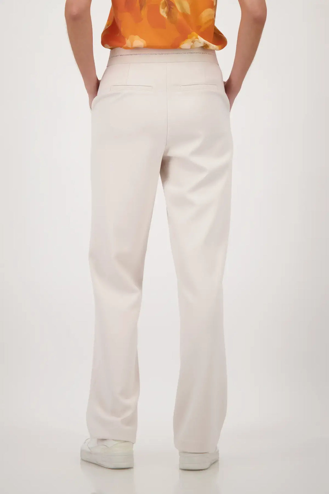 Monari Beige Straight Leg Jogger Trousers
