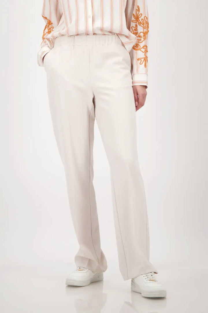 Monari Beige Straight Leg Trousers