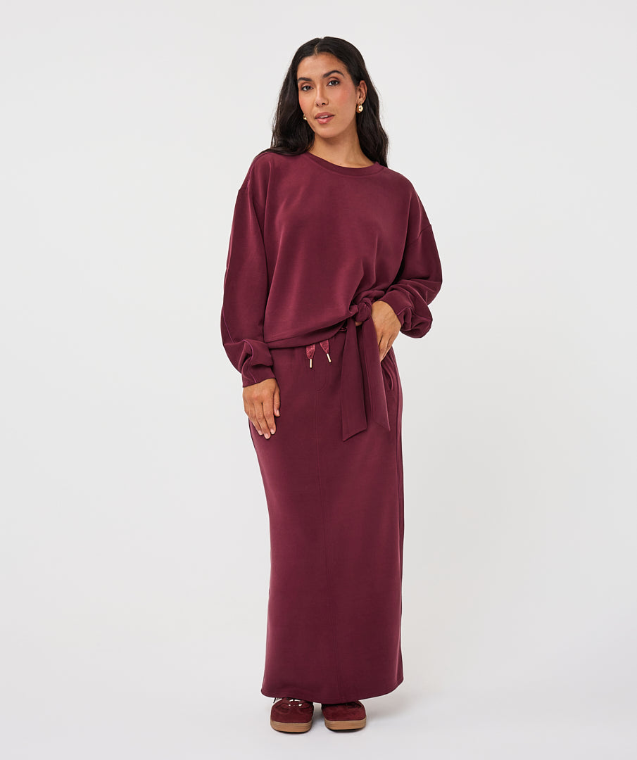 EsQualo Knot Detail Jumper, Merlot