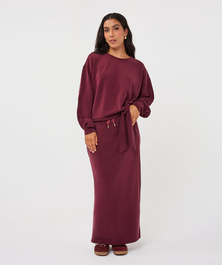 EsQualo Knot Detail Jumper, Merlot