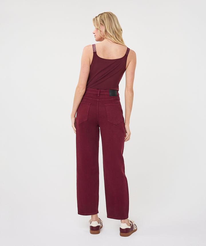 EsQualo Barrel Denim Jeans, Merlot
