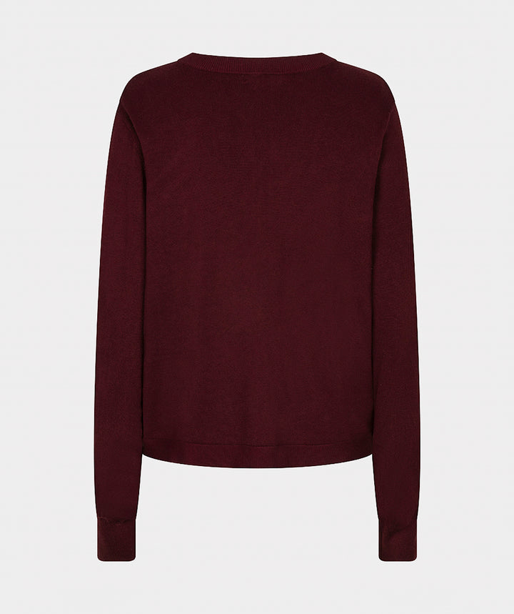 EsQualo Button Detail Basic Knit, Merlot