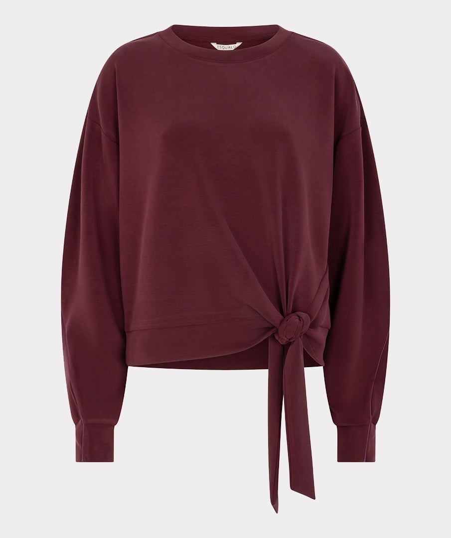 EsQualo Knot Detail Jumper, Merlot