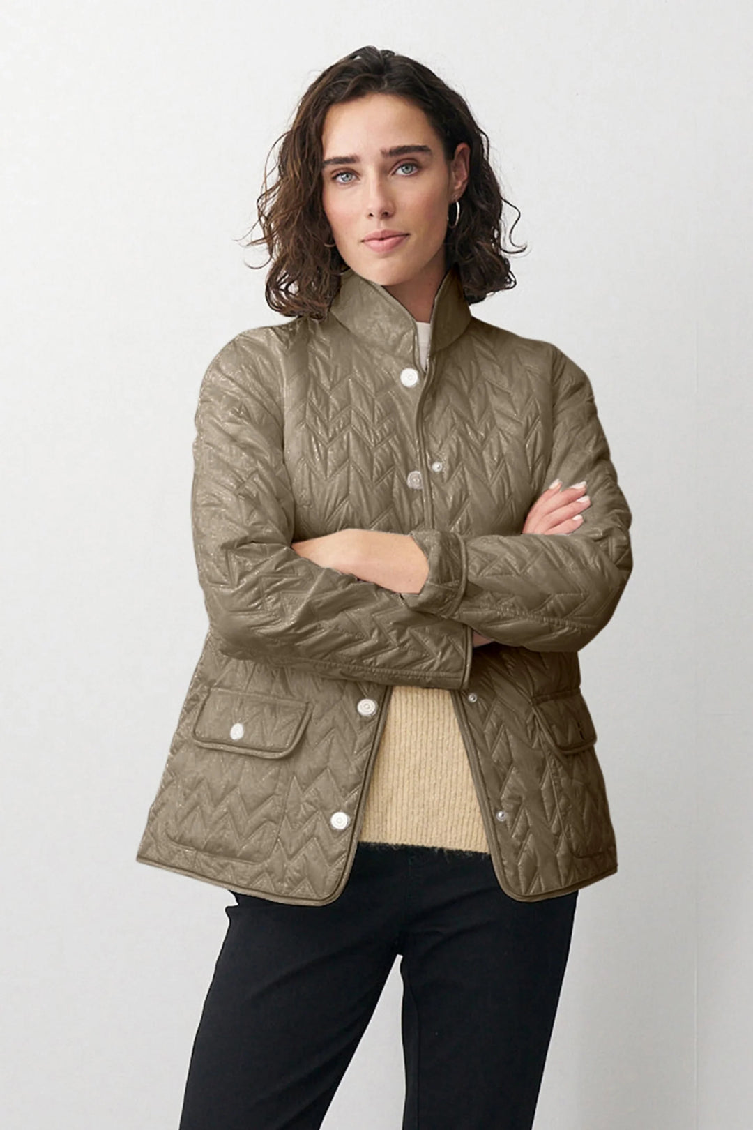 Barbara Lebek Beige Reversible Quilted Jacket