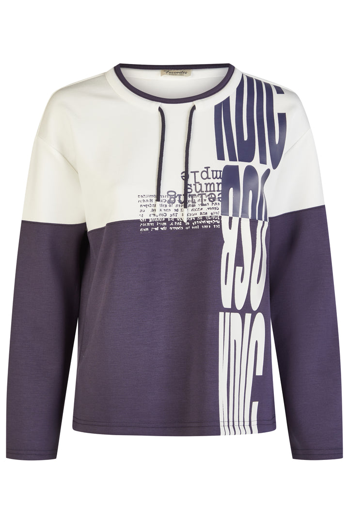 Barbara Lebek Navy Block Sweatshirt With Lettering