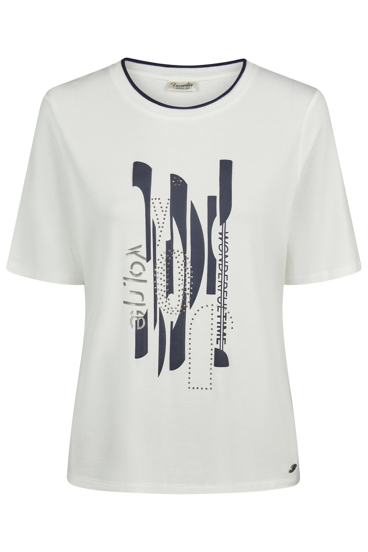 Barbara Lebek Off White Abstract Print Top