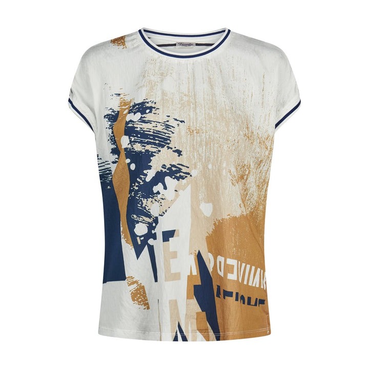 Barbara Lebek Navy Abstract Print Top