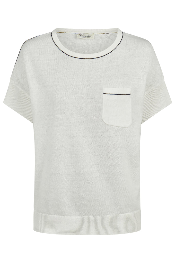 Barbara Lebek Off White Simple Pocket Top