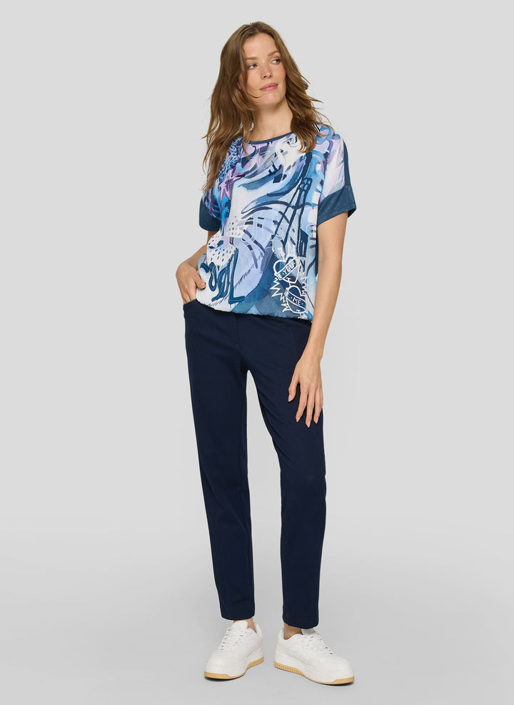 Rabe Navy All-Over Print Top