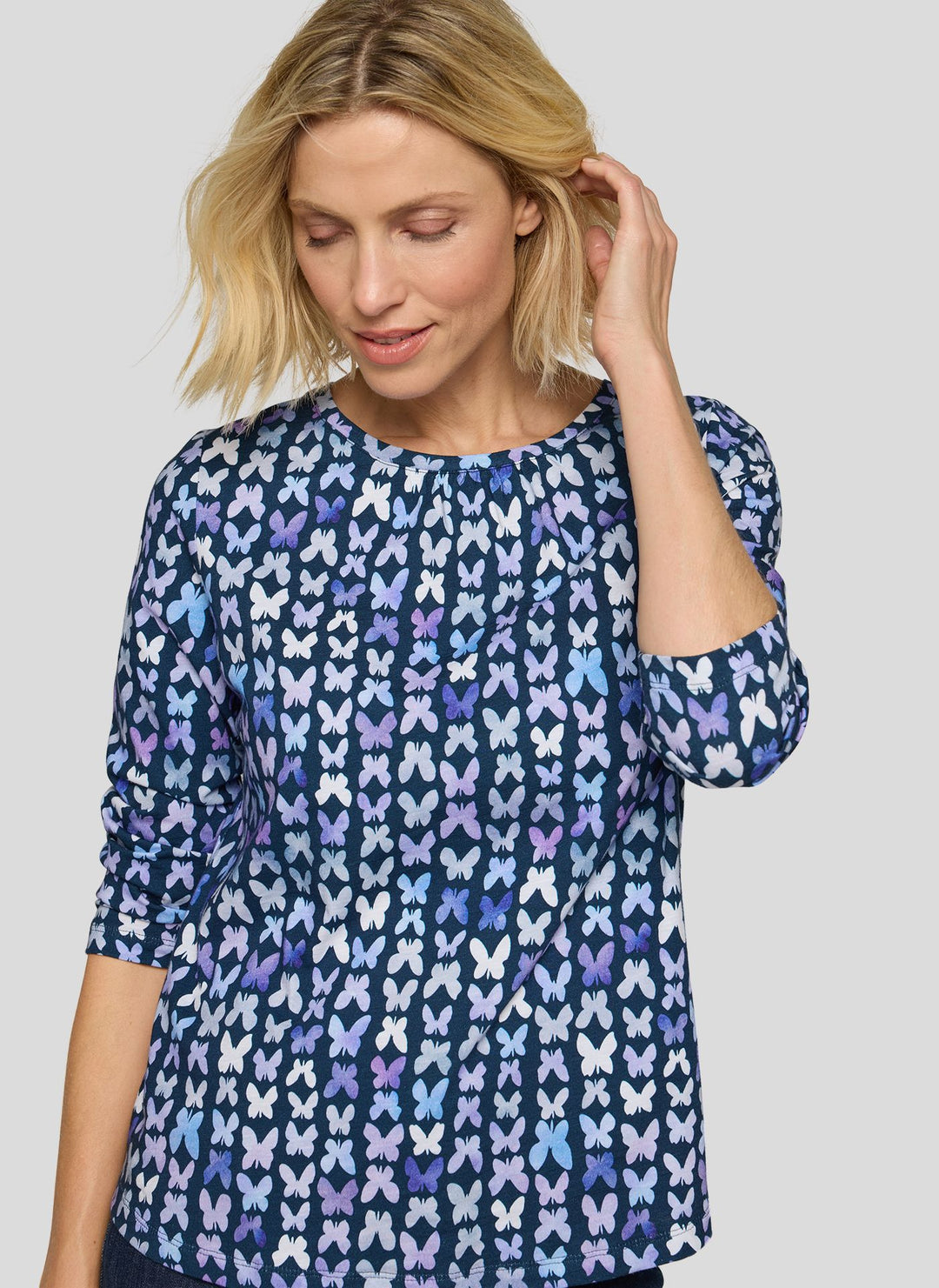 Rabe Navy Butterfly Print Shirt