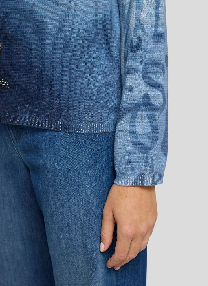 Rabe Navy Lettering Print Sweater