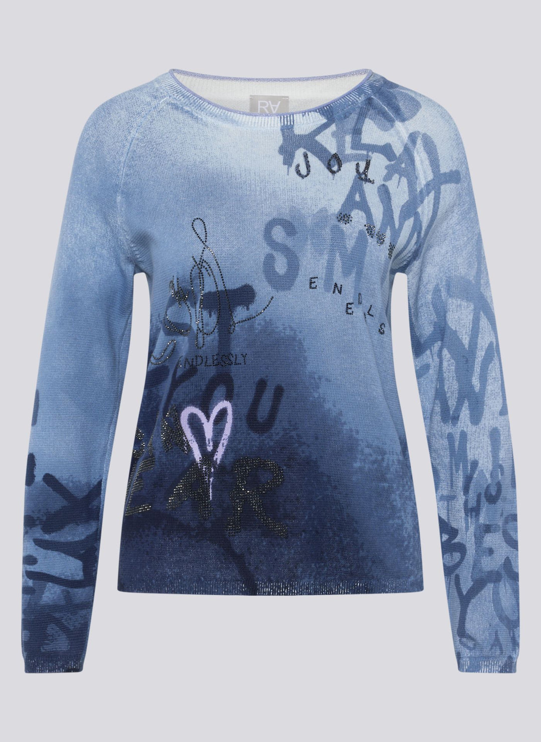 Rabe Navy Lettering Print Sweater